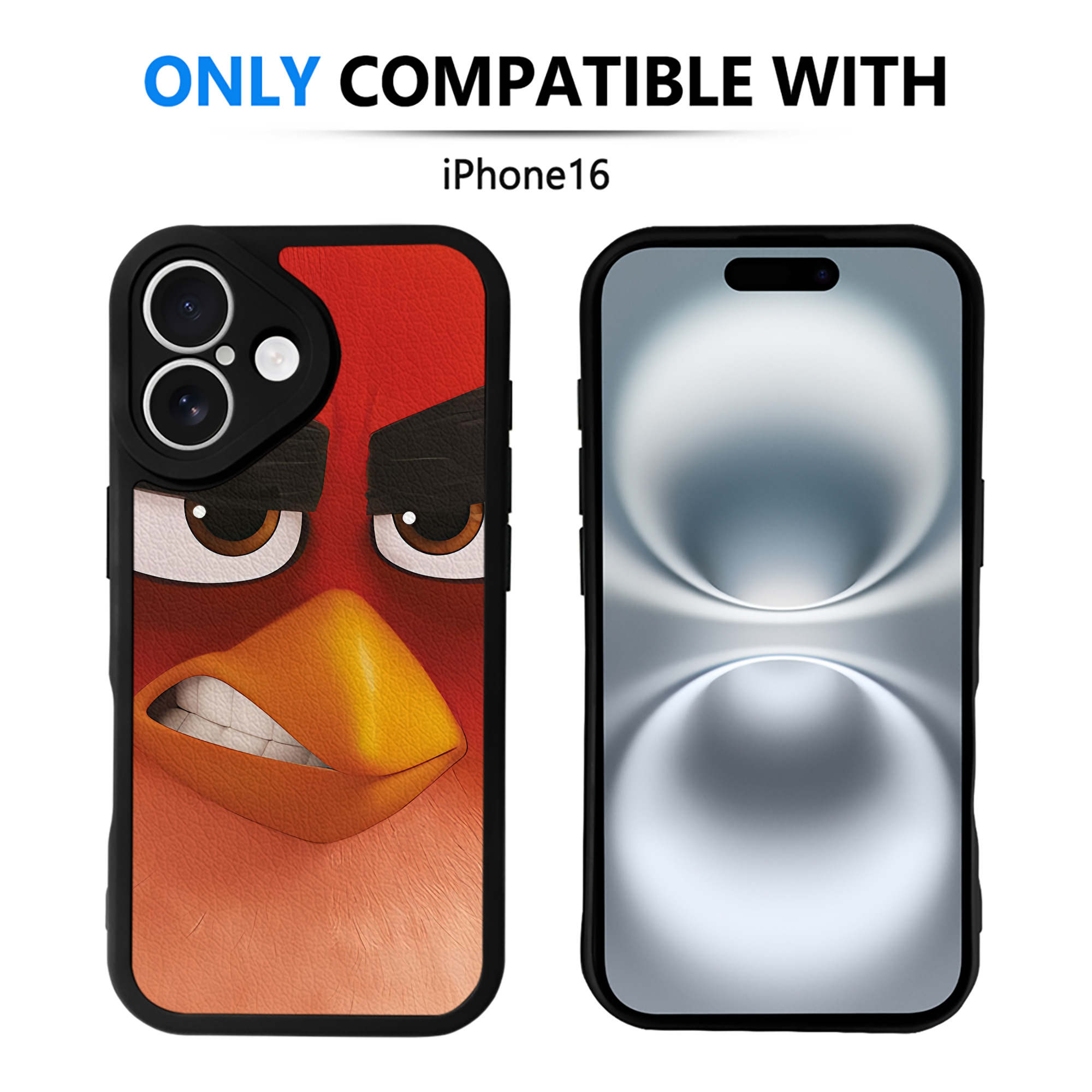 （画像用） Angry Birds アングリーバード 【iPhone 16シリーズ対応】シリコンスマホケース（レザー調） 材質：シリコン